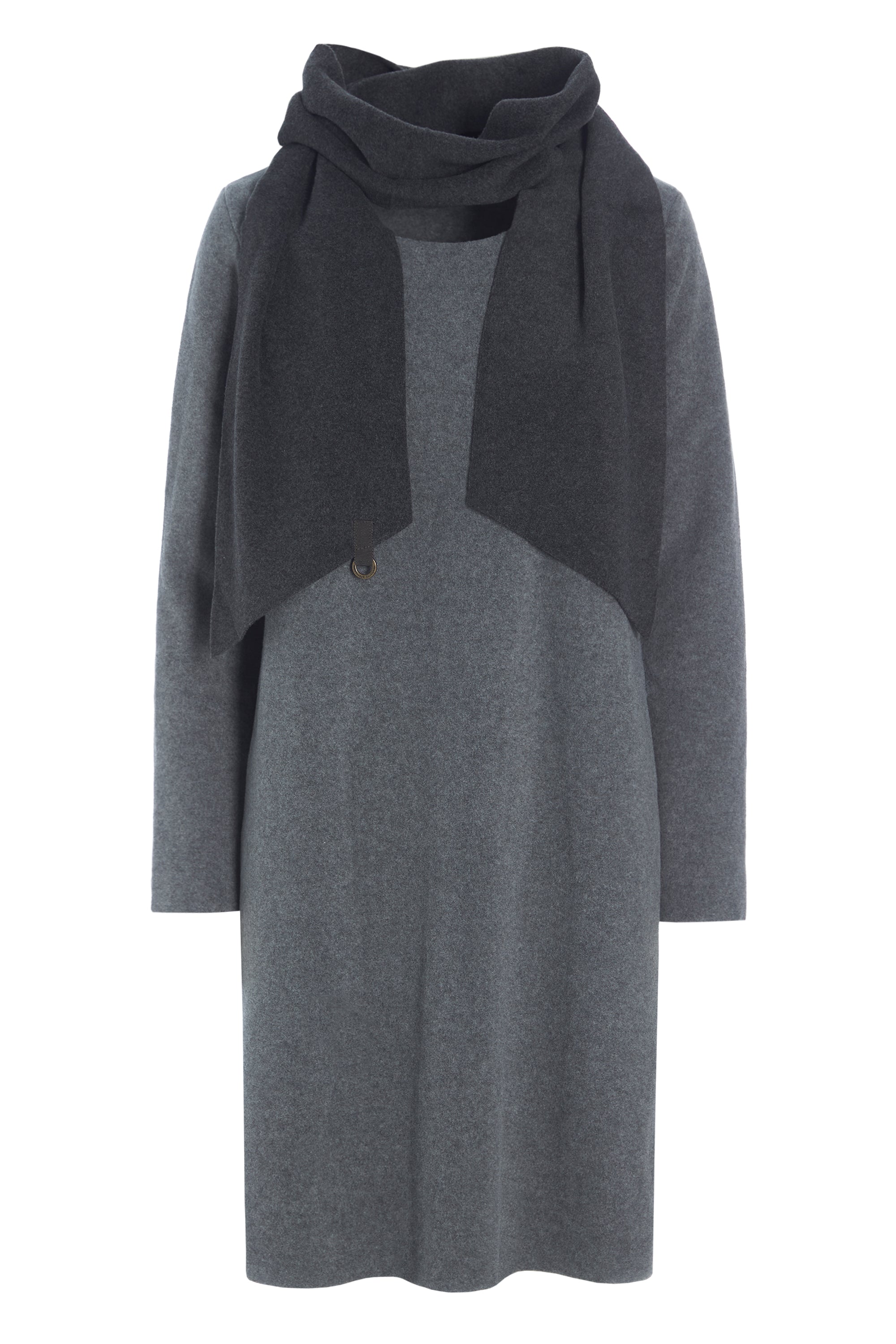 HENRIETTE STEFFENSEN COPENHAGEN KJOLE MED TØRKLÆDE - 3226 KJOLER GREY/SOFT BLACK 647