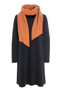 KJOLE MED TØRKLÆDE - 3226 - SOFT BLACK/SAFRAN