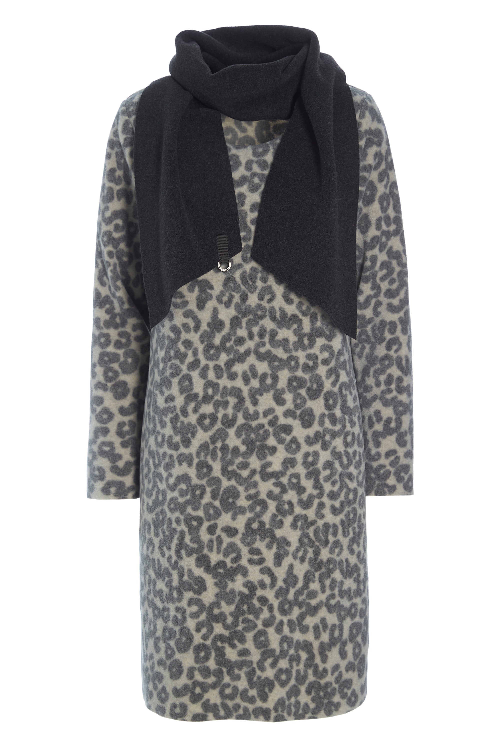 HENRIETTE STEFFENSEN COPENHAGEN KJOLE MED TØRKLÆDE - 3226P KJOLER LEOPARD / SOFT BLACK 472