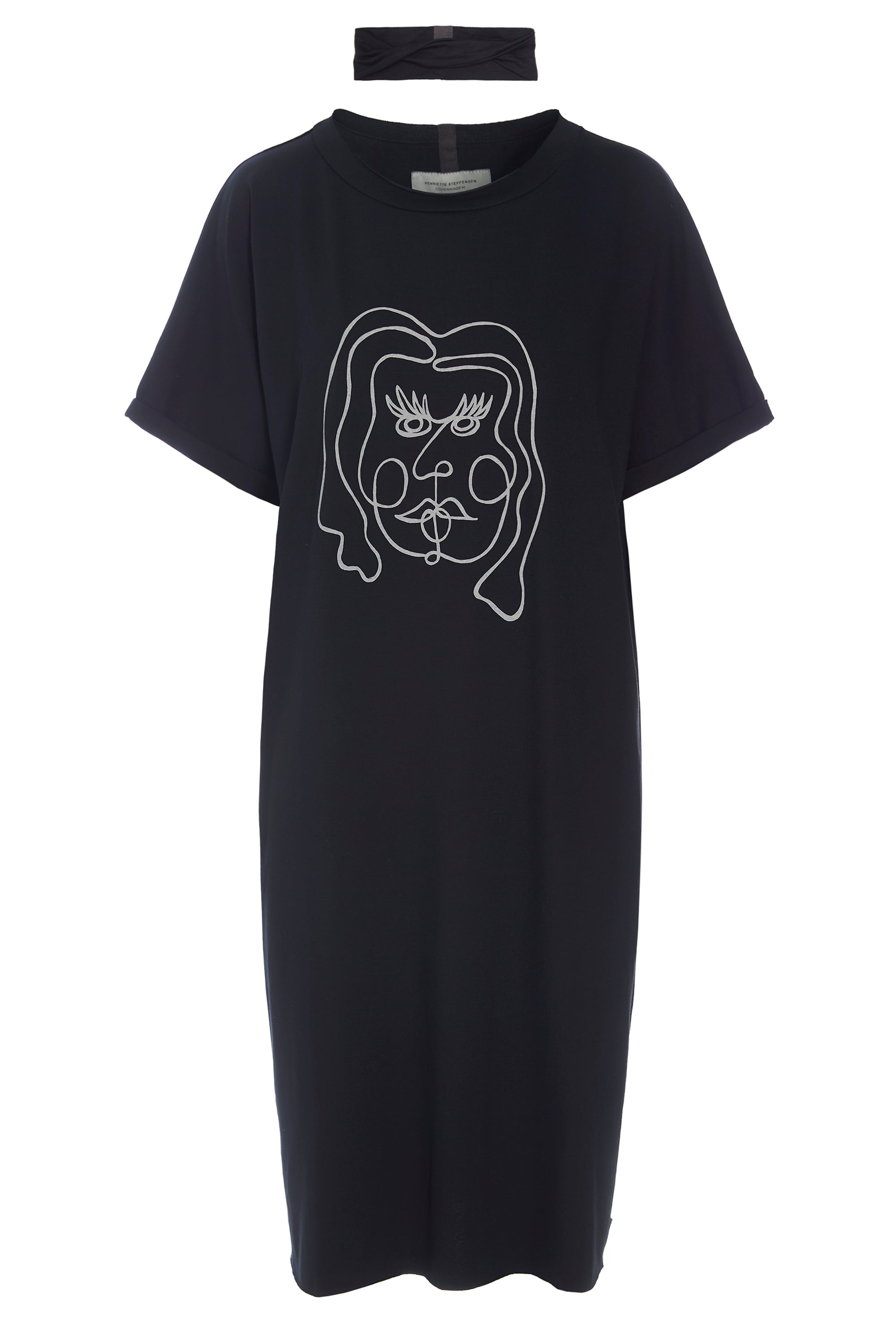 HENRIETTE STEFFENSEN COPENHAGEN KJOLE M/PRINT - 98037P KJOLER BLACK 900