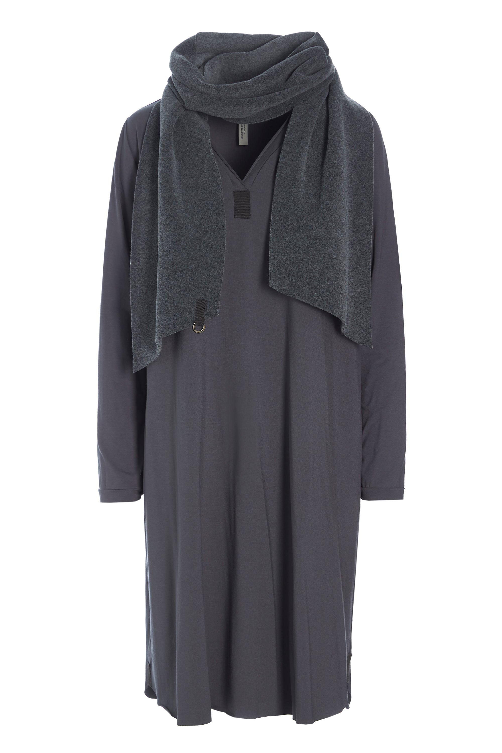 HENRIETTE STEFFENSEN COPENHAGEN KJOLE M/TØRKLÆDE - 8042MIX KJOLER GREY/GREY 649