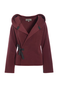 KLASSISK FLEECE SLÅ OM CARDIGAN - 1009 - BORDEAUX