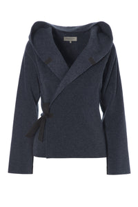 KLASSISK FLEECE SLÅ OM CARDIGAN - 1009 - DEEP BLUE