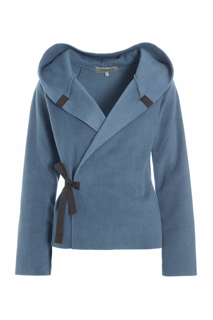 HENRIETTE STEFFENSEN COPENHAGEN KLASSISK FLEECE SLÅ OM CARDIGAN - 1009 CARDIGANS DUSTY BLUE 794