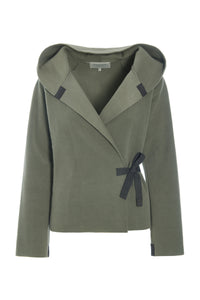 KLASSISK FLEECE SLÅ OM CARDIGAN - 1009 - DUSTY GREEN