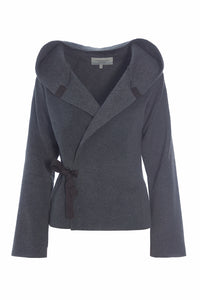 KLASSISK FLEECE SLÅ OM CARDIGAN - 1009 - GREY