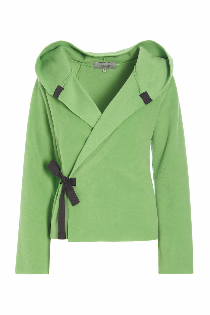 HENRIETTE STEFFENSEN COPENHAGEN KLASSISK FLEECE SLÅ OM CARDIGAN - 1009 CARDIGANS JUICY GREEN 788