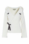 KLASSISK FLEECE SLÅ OM CARDIGAN - 1009 - OFF WHITE