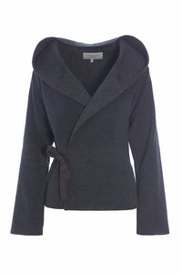 KLASSISK FLEECE SLÅ OM CARDIGAN - 1009 - SOFT BLACK