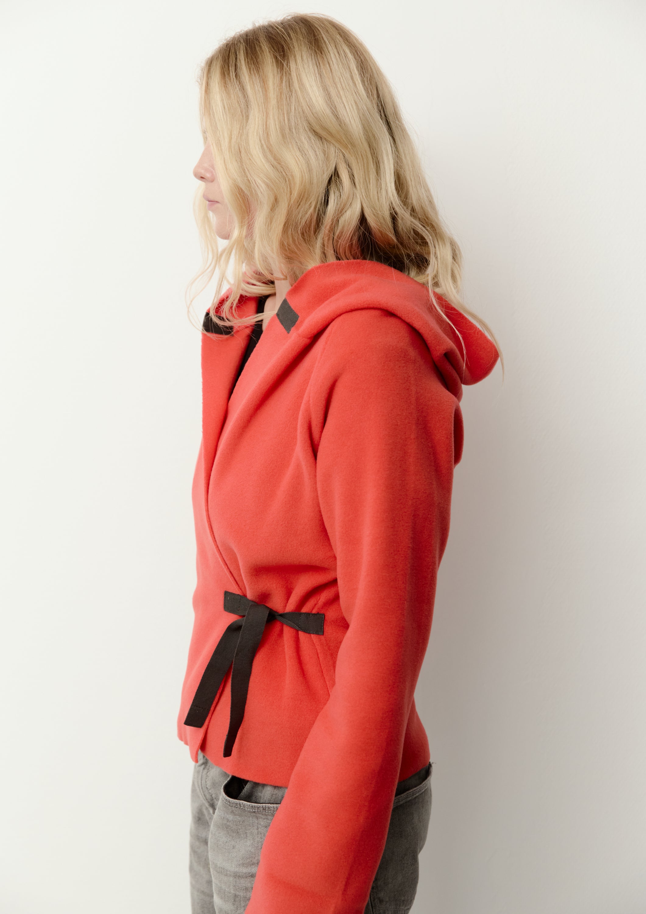 HENRIETTE STEFFENSEN COPENHAGEN KLASSISK FLEECE SLÅ OM CARDIGAN - 1009 CARDIGANS TOMATO 845