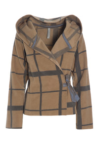 KLASSISK FLEECE SLÅ OM CARDIGAN - 1009P - CLAN CHECK
