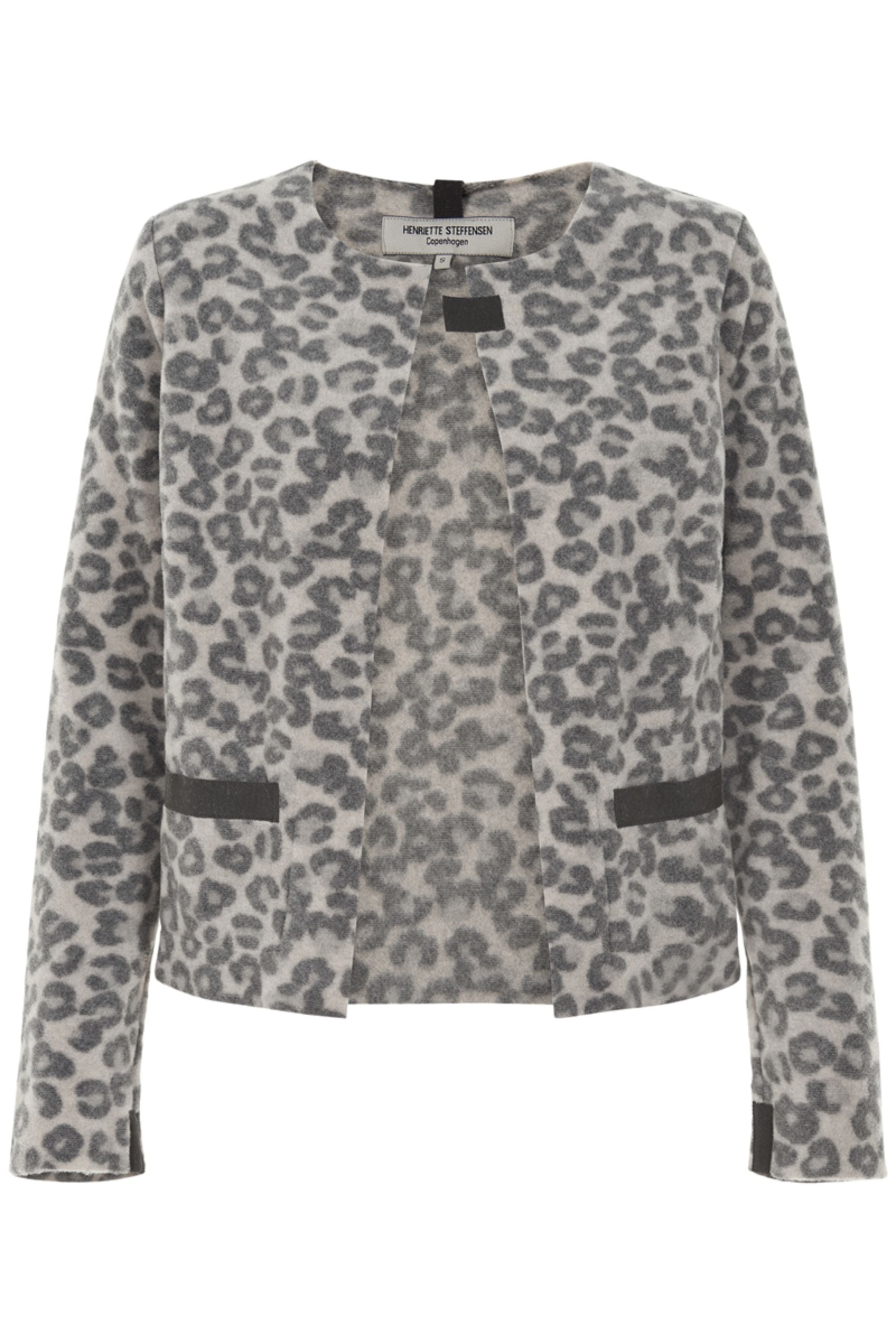 HENRIETTE STEFFENSEN COPENHAGEN KORT CARDIGAN - 7109P CARDIGANS LEOPARD grey 105