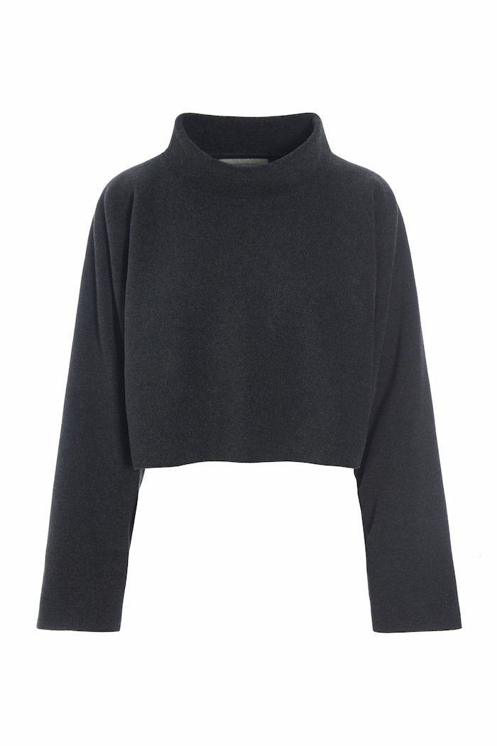 HENRIETTE STEFFENSEN COPENHAGEN KORT PULLOVER - 1372 BLUSER SOFT BLACK 914