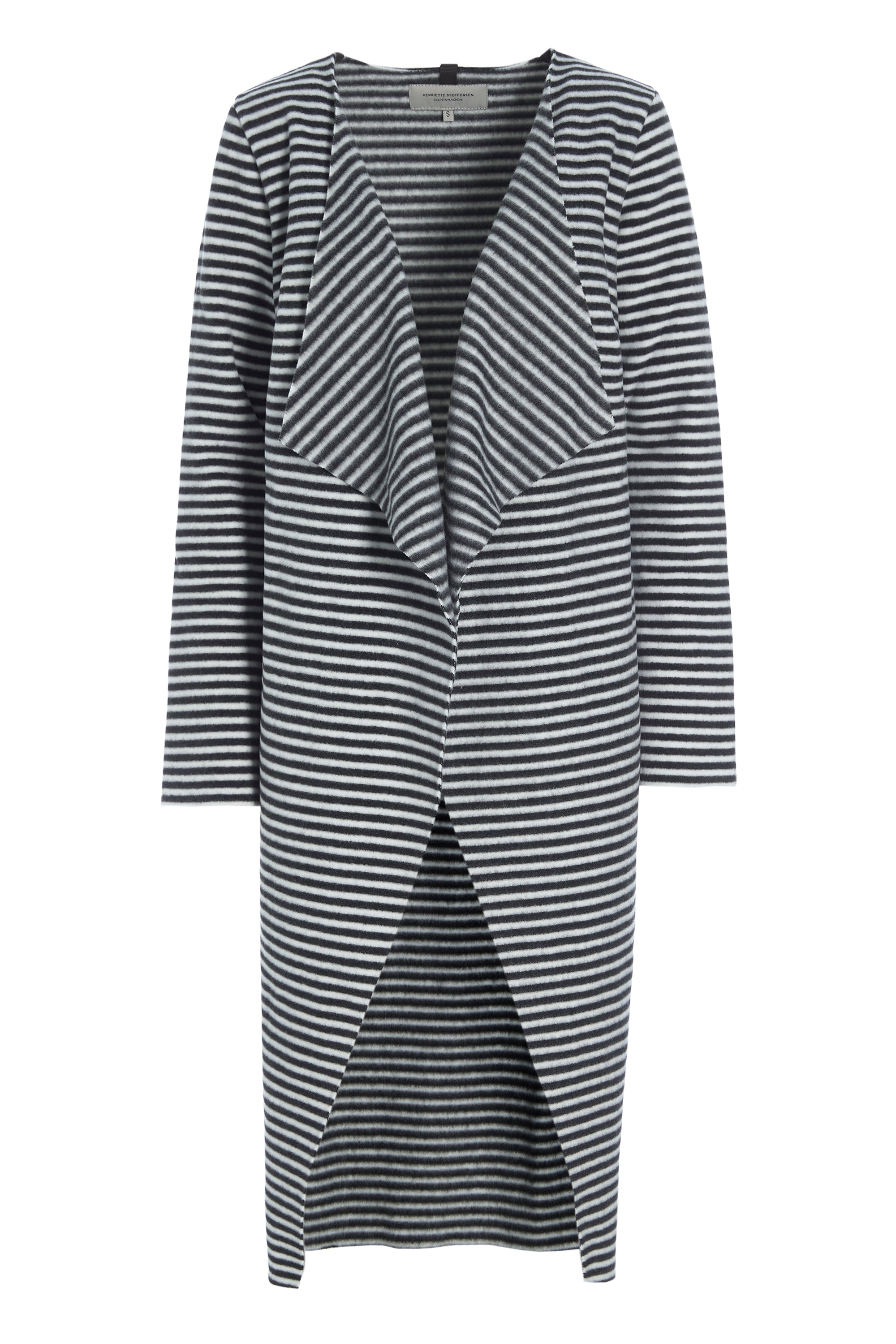 HENRIETTE STEFFENSEN COPENHAGEN LANG CARDIGAN - 7114 CARDIGANS STRIPES B&W 673