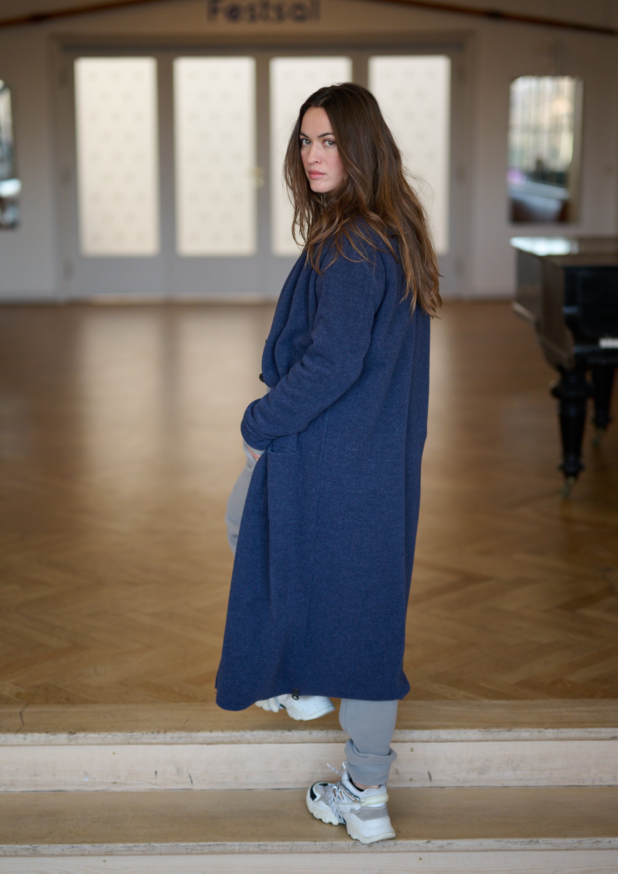 HENRIETTE STEFFENSEN COPENHAGEN LANG CARDIGAN - 7162 CARDIGANS EVENING BLUE 690