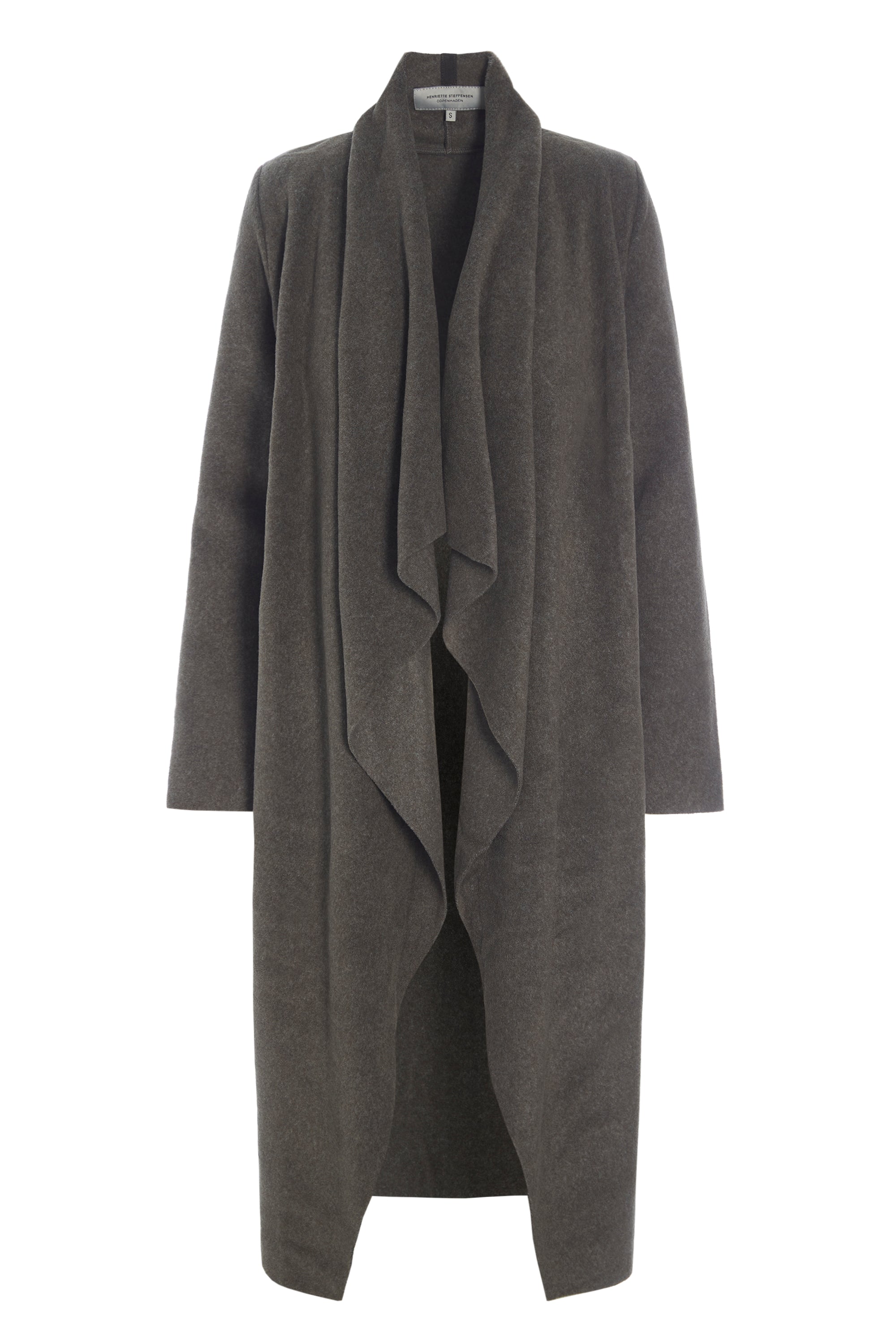 HENRIETTE STEFFENSEN COPENHAGEN LANG CARDIGAN M / "VANDFALD" - 7131 CARDIGANS BARK 320
