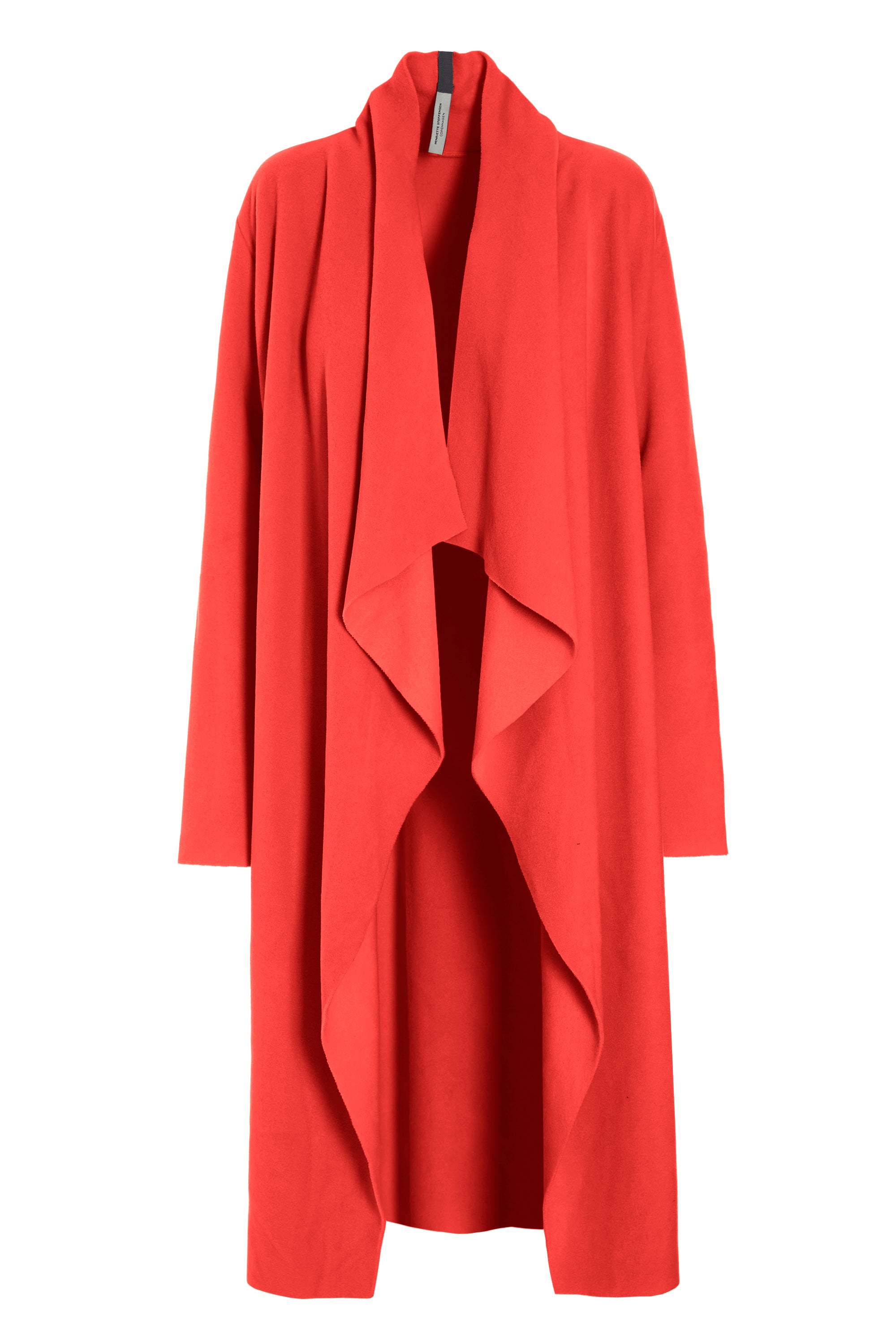 HENRIETTE STEFFENSEN COPENHAGEN LANG CARDIGAN M / "VANDFALD" - 7131 CARDIGANS TOMATO 845