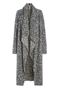 LANG CARDIGAN M / VANDFALD - 7131P - LEOPARD grey