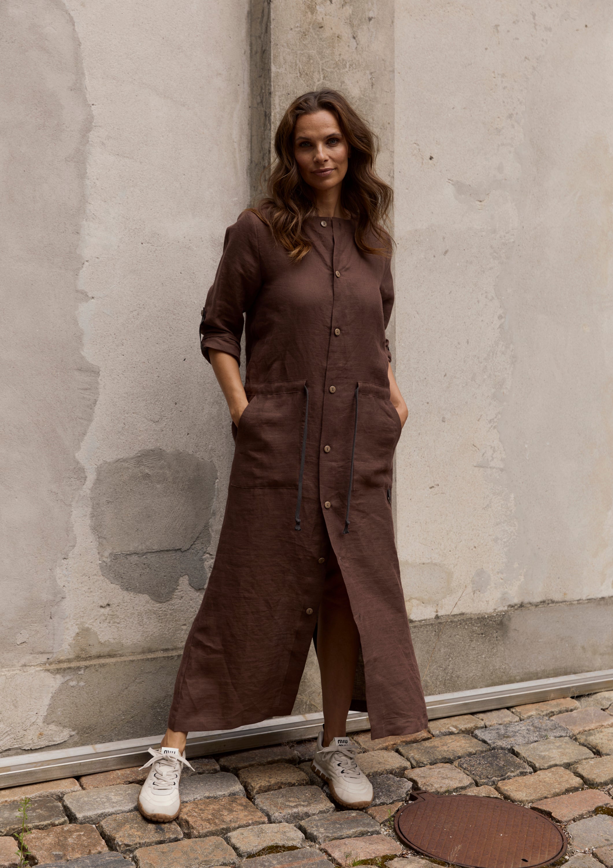 HENRIETTE STEFFENSEN COPENHAGEN LANG JAKKE - 87001 JACKETS CHOCOLATE 844