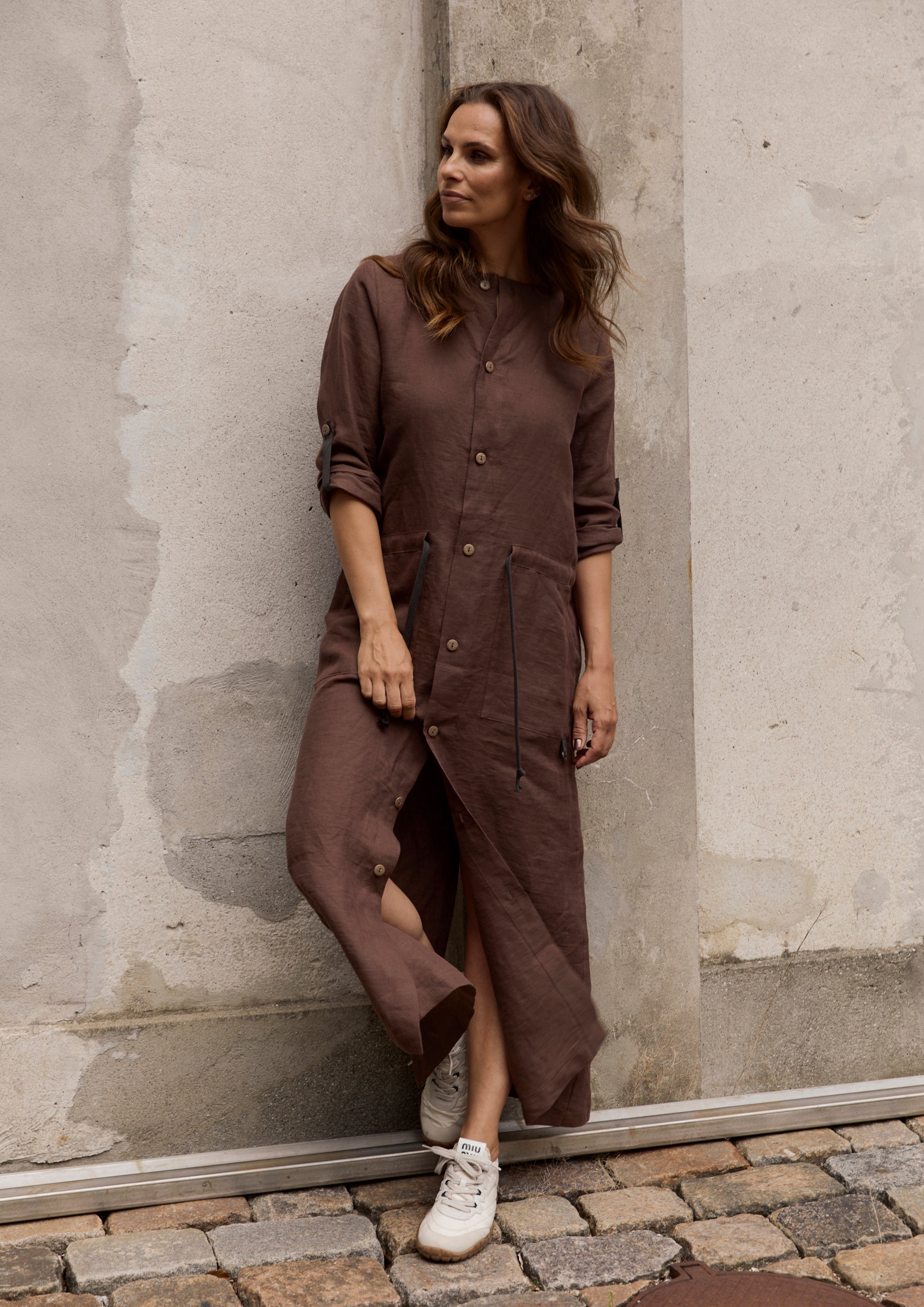 HENRIETTE STEFFENSEN COPENHAGEN LANG JAKKE - 87001 JACKETS CHOCOLATE 844