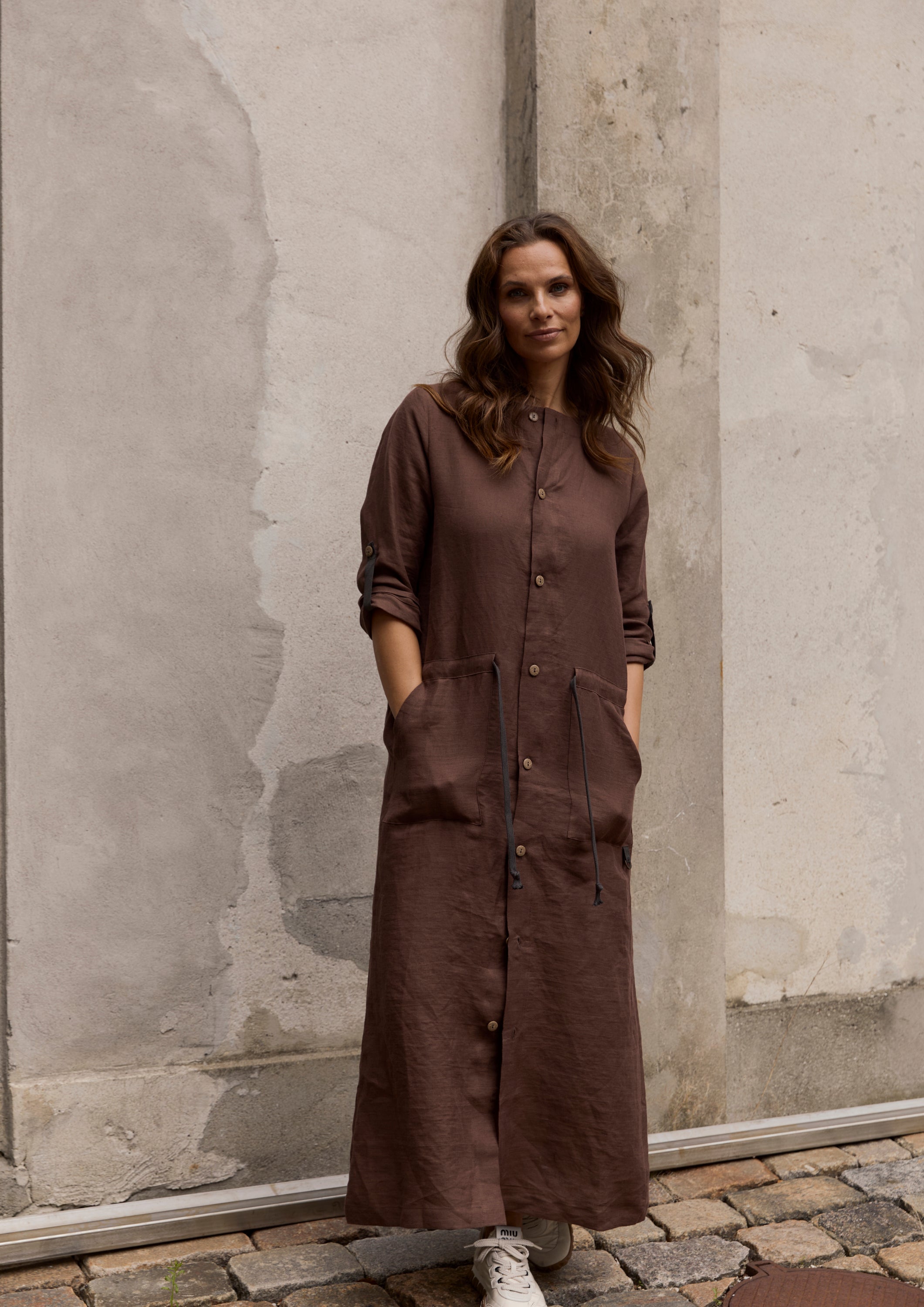 HENRIETTE STEFFENSEN COPENHAGEN LANG JAKKE - 87001 JACKETS CHOCOLATE 844