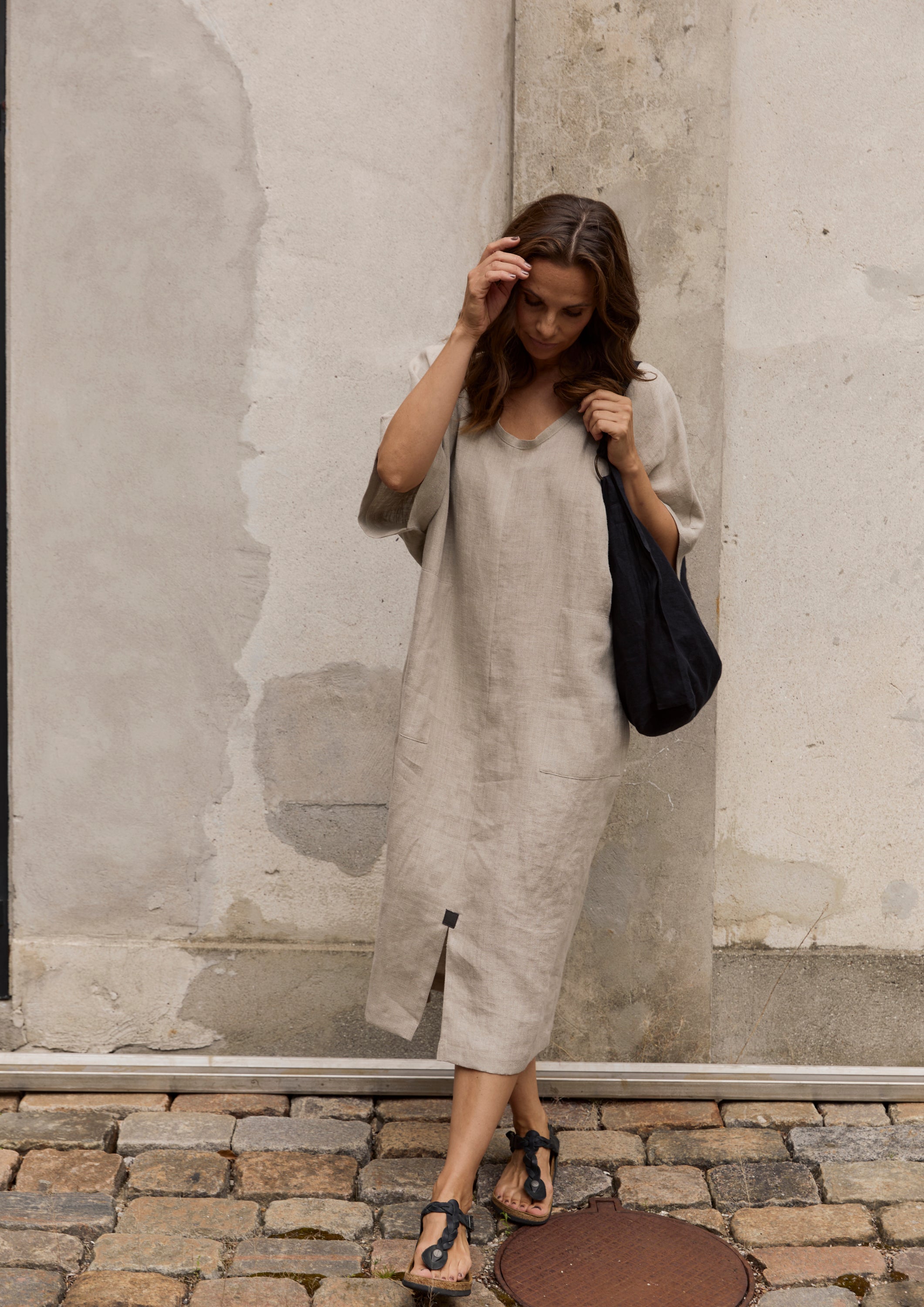 HENRIETTE STEFFENSEN COPENHAGEN LANG KJOLE - 83001 KJOLER NATURE 446