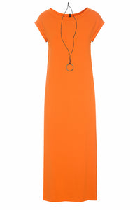 LANG KJOLE M/SMYKKE - 98055 - ORANGE