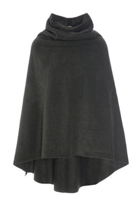 LANG PONCHO MED HØJ HALS - 4061 - SOFT BLACK