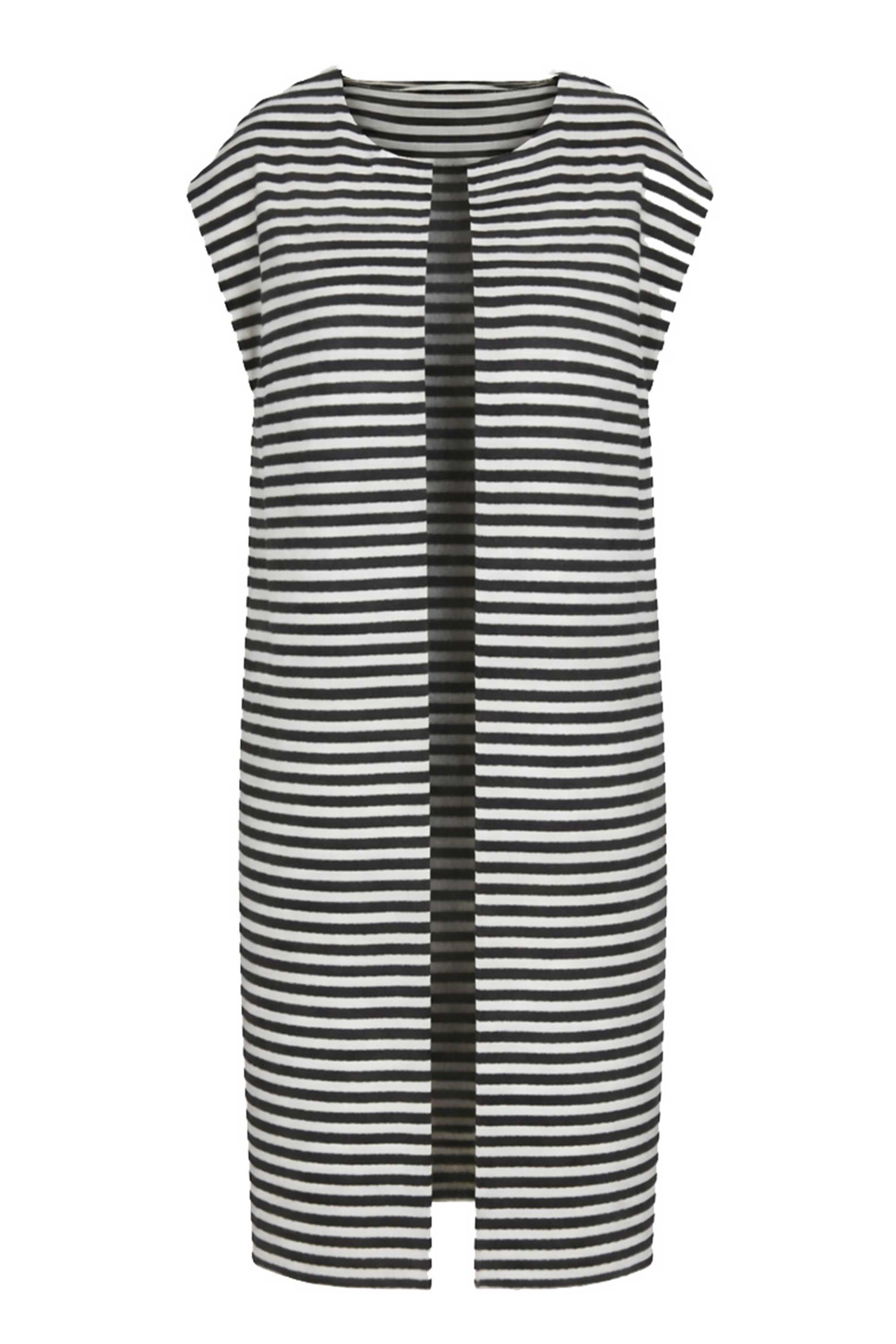 HENRIETTE STEFFENSEN COPENHAGEN LANG VEST - 7169 VESTS STRIPES B&W 673