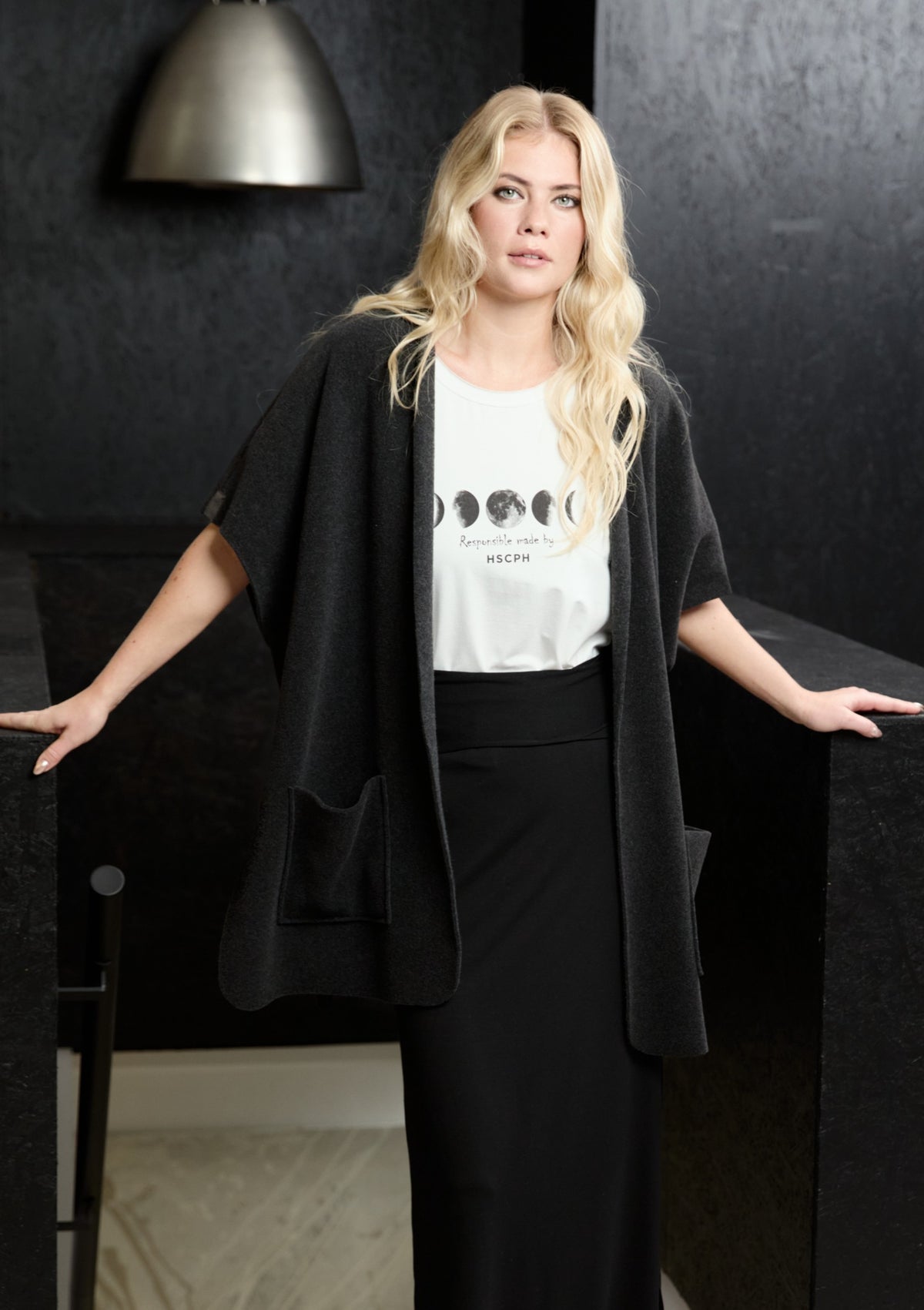 HENRIETTE STEFFENSEN COPENHAGEN LANG VEST - 7177 VESTS SOFT BLACK 914