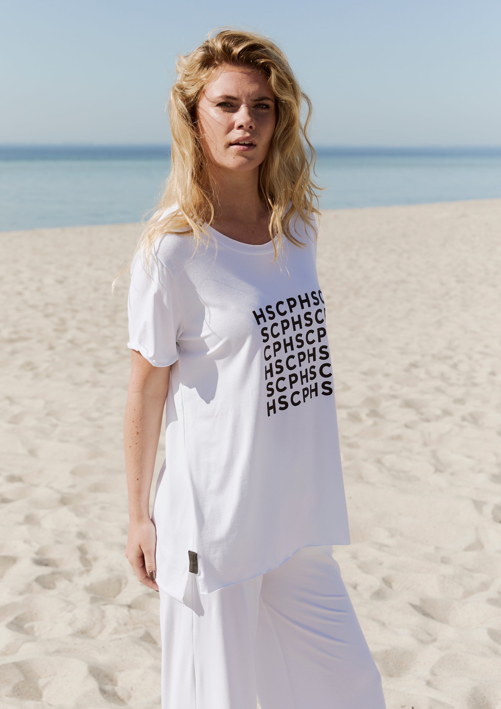 HENRIETTE STEFFENSEN COPENHAGEN LONG TEE LOGO- 96092LOGO T-SHIRTS WHITE 816