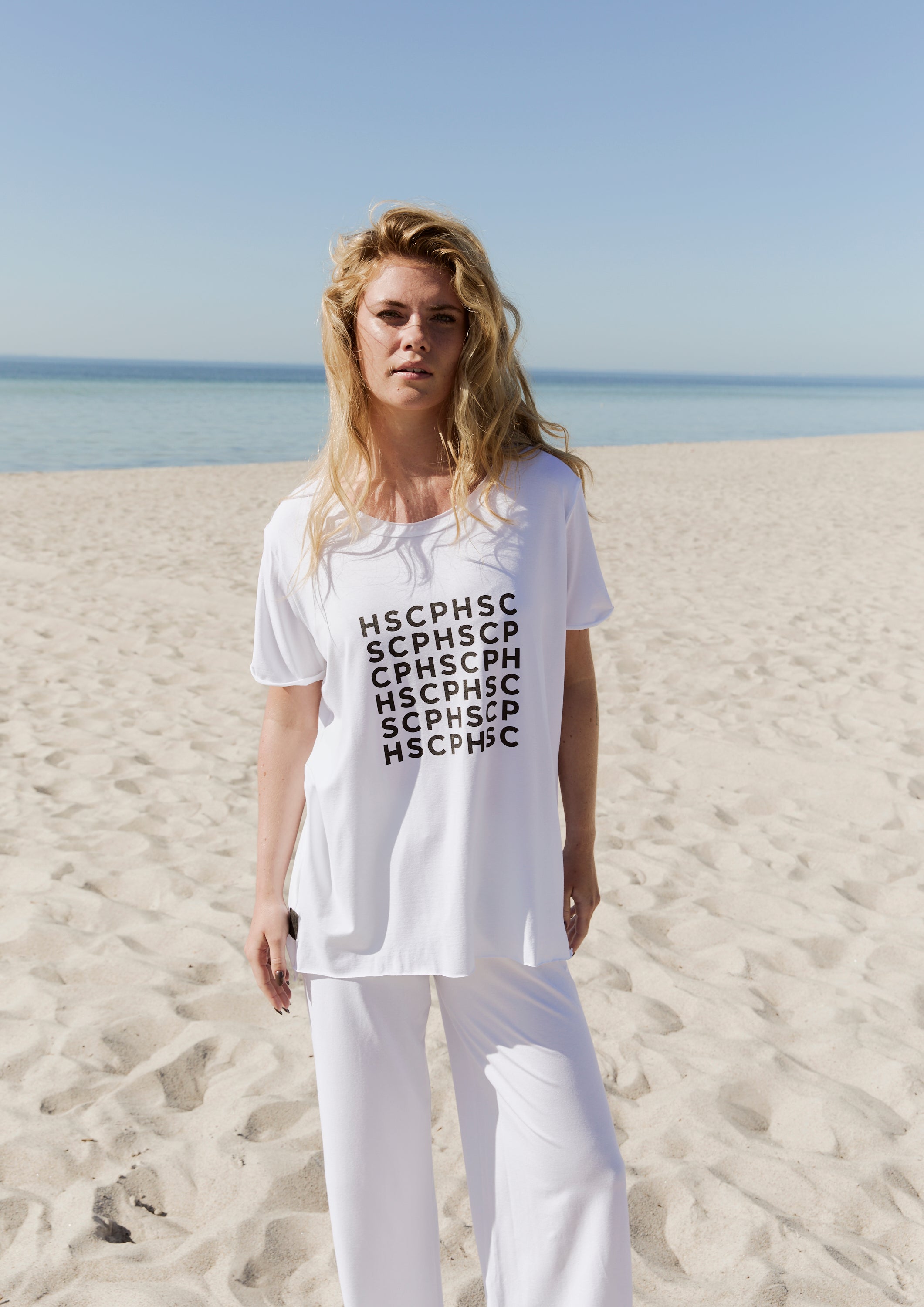 HENRIETTE STEFFENSEN COPENHAGEN LONG TEE LOGO- 96092LOGO T-SHIRTS WHITE 816