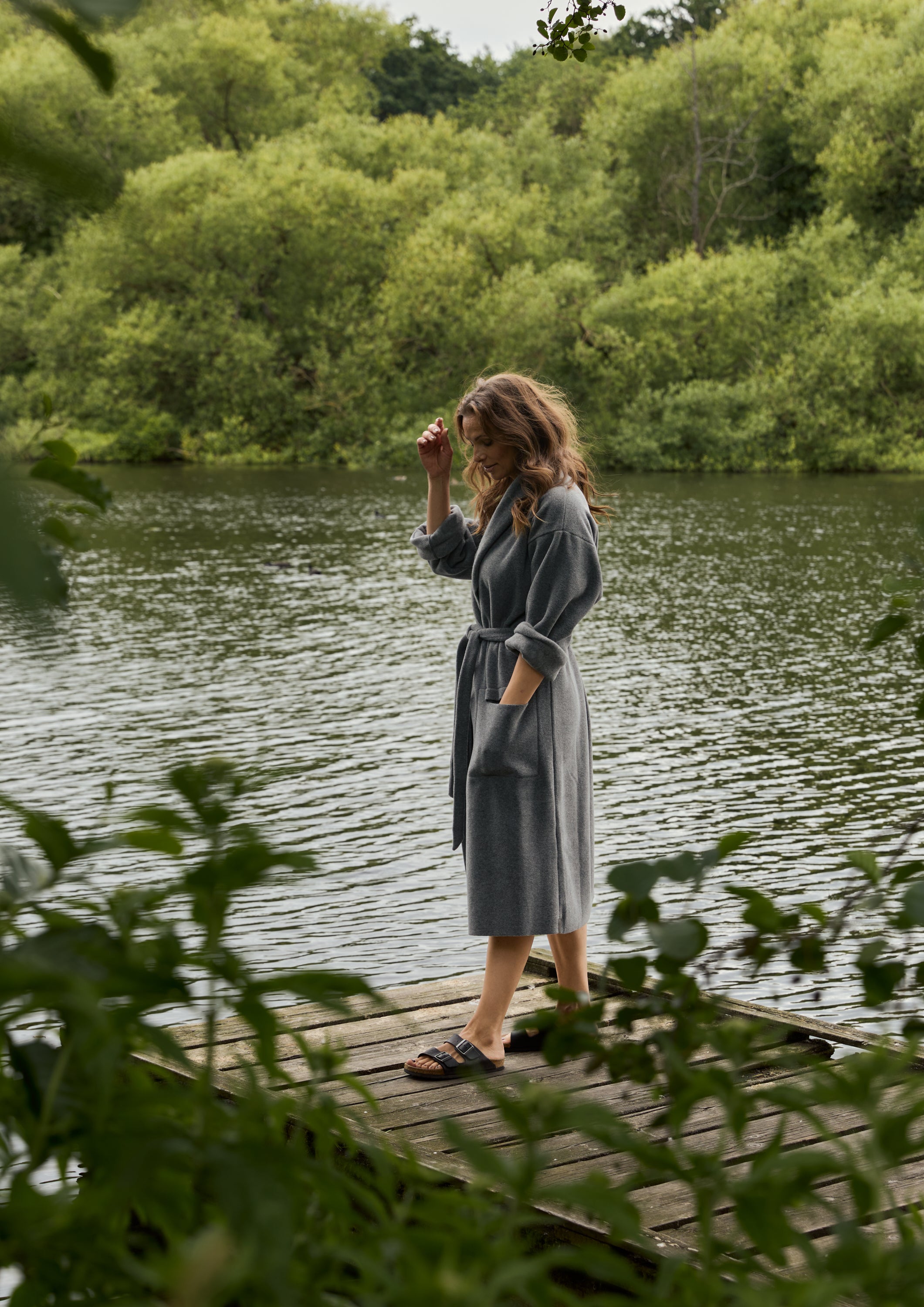HENRIETTE STEFFENSEN COPENHAGEN MORGENKÅBE DAME MIDI - 7128 MIDI BATHROBES GREY 905