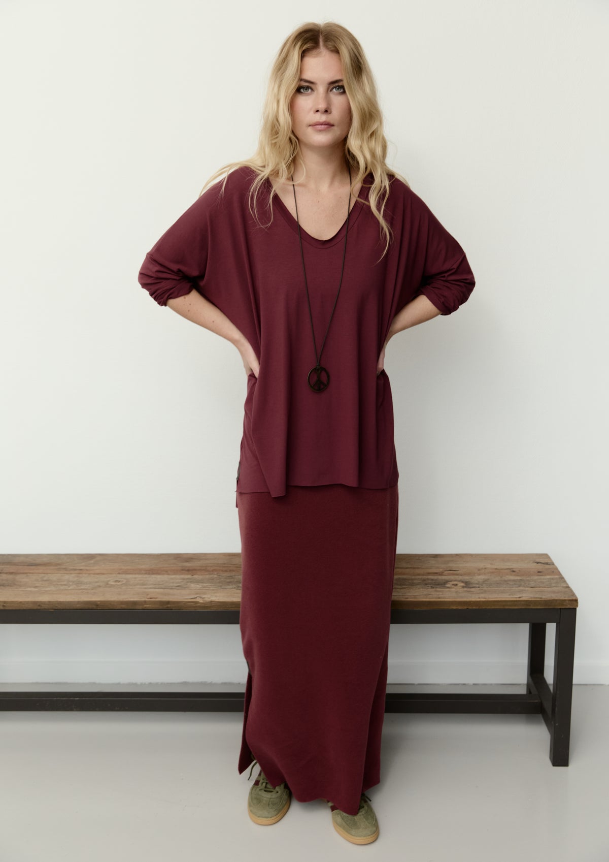 HENRIETTE STEFFENSEN COPENHAGEN NEDERDEL LANG - 3227 NEDERDELE BORDEAUX 474