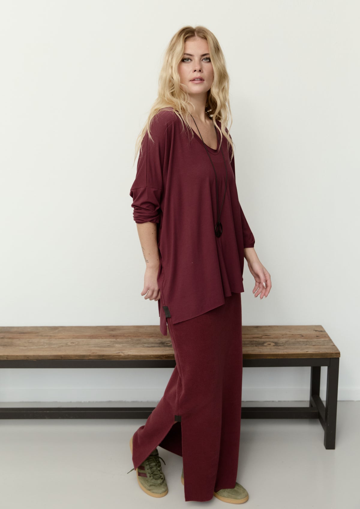 HENRIETTE STEFFENSEN COPENHAGEN NEDERDEL LANG - 3227 NEDERDELE BORDEAUX 474