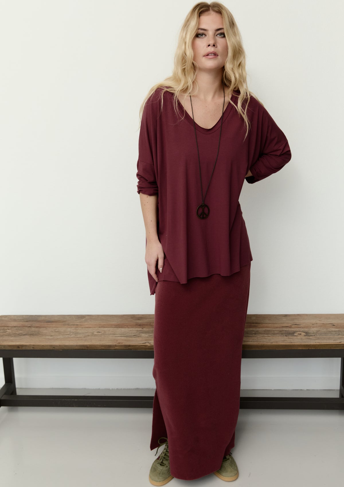 HENRIETTE STEFFENSEN COPENHAGEN NEDERDEL LANG - 3227 NEDERDELE BORDEAUX 474