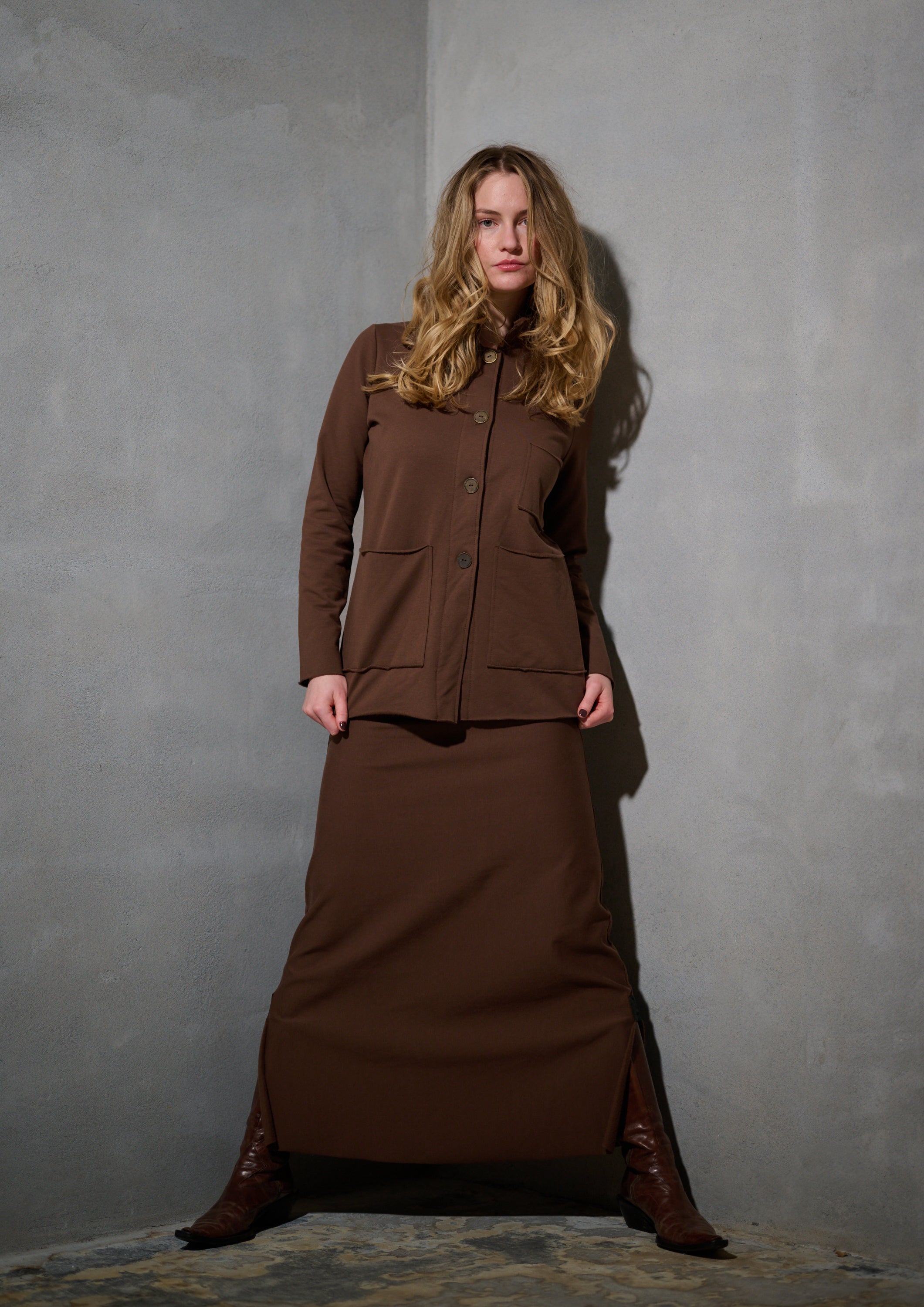 HENRIETTE STEFFENSEN COPENHAGEN NEDERDEL LANG - 73012 NEDERDELE CHOKOLATE 844