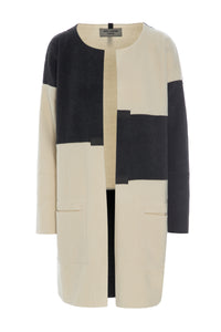 NO WASTE CARDIGAN - 7116 - SOFT BLACK/WINTER WHITE