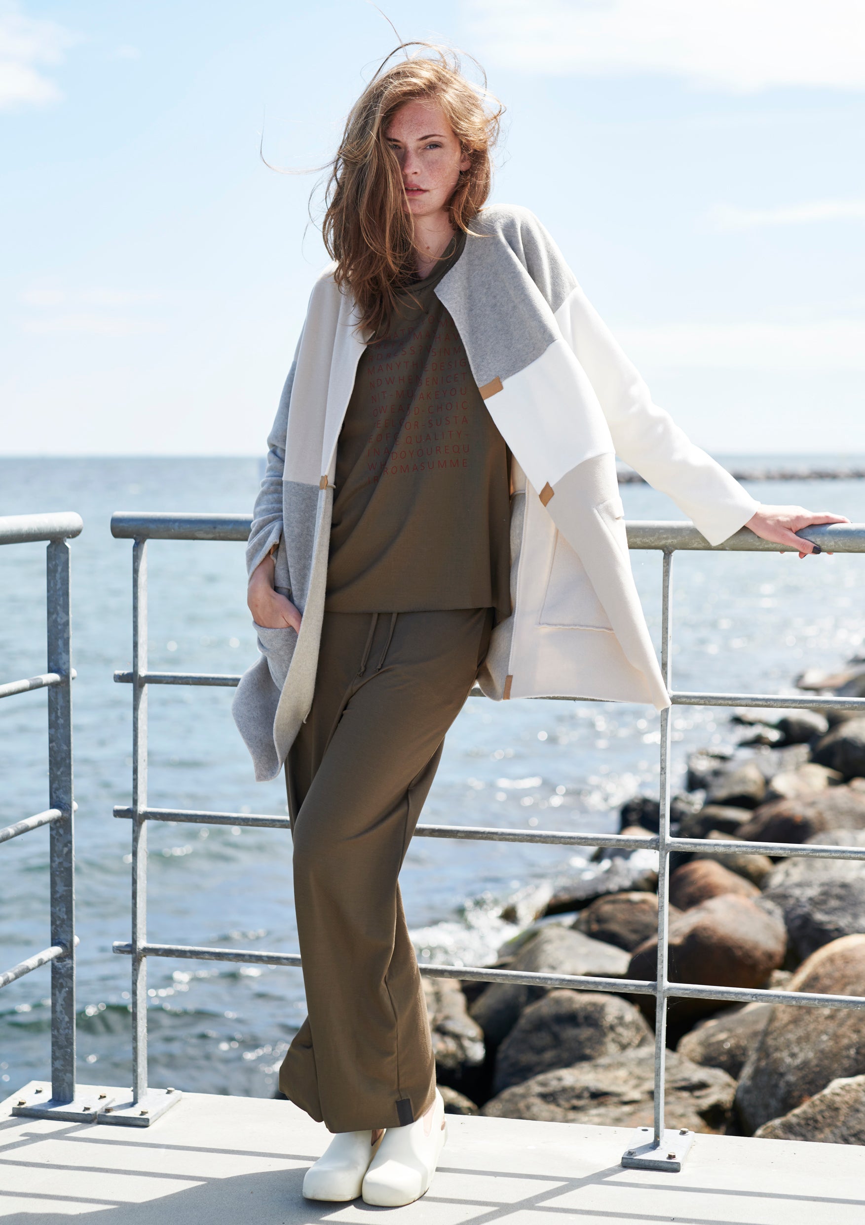HENRIETTE STEFFENSEN COPENHAGEN NO WASTE CARDIGAN - 7150 CARDIGANS KIT/SAND/OFF WHITE 439
