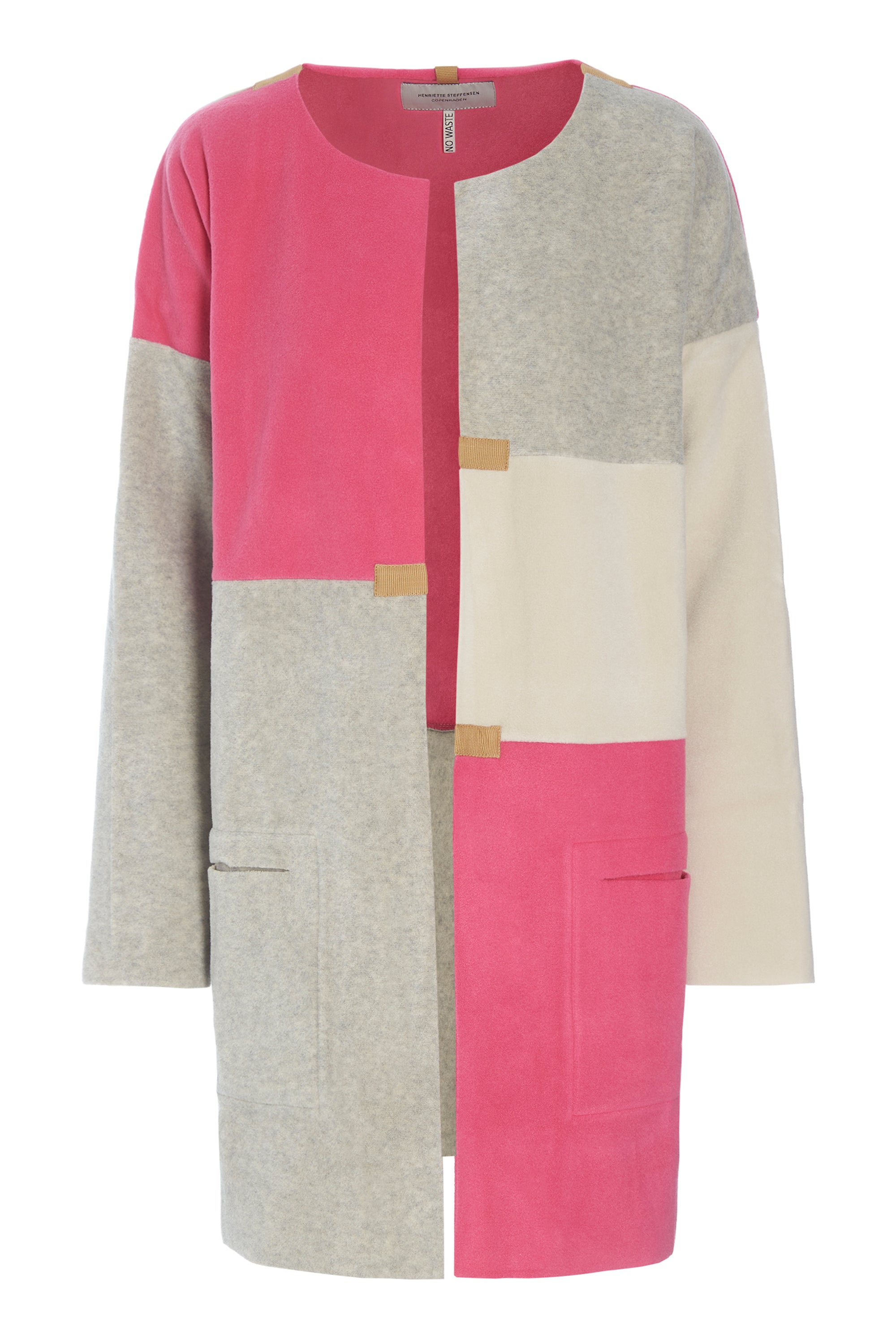 HENRIETTE STEFFENSEN COPENHAGEN NO WASTE CARDIGAN - 7150 CARDIGANS PINK/KIT/SAND 416