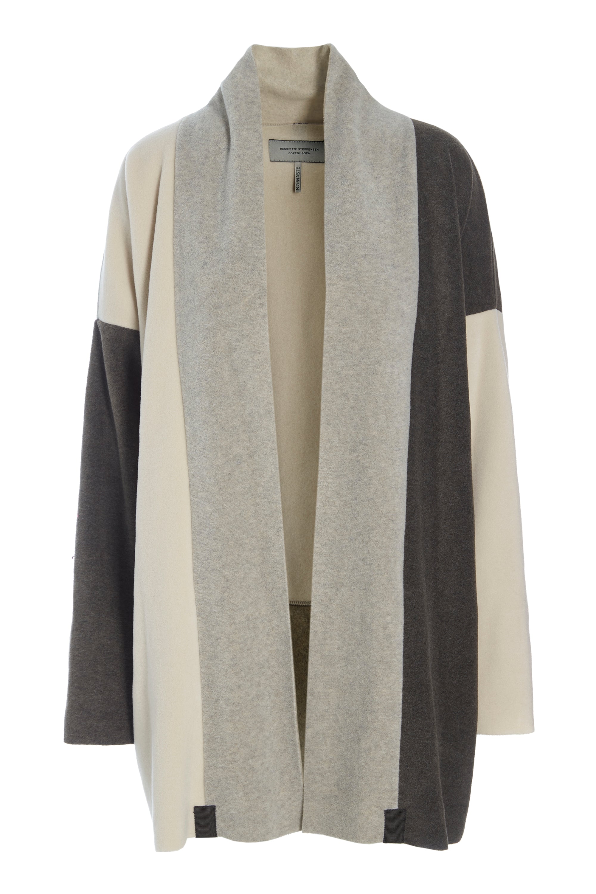 HENRIETTE STEFFENSEN COPENHAGEN NO WASTE CARDIGAN  - 7175 CARDIGANS BARK/KIT/SAND 645