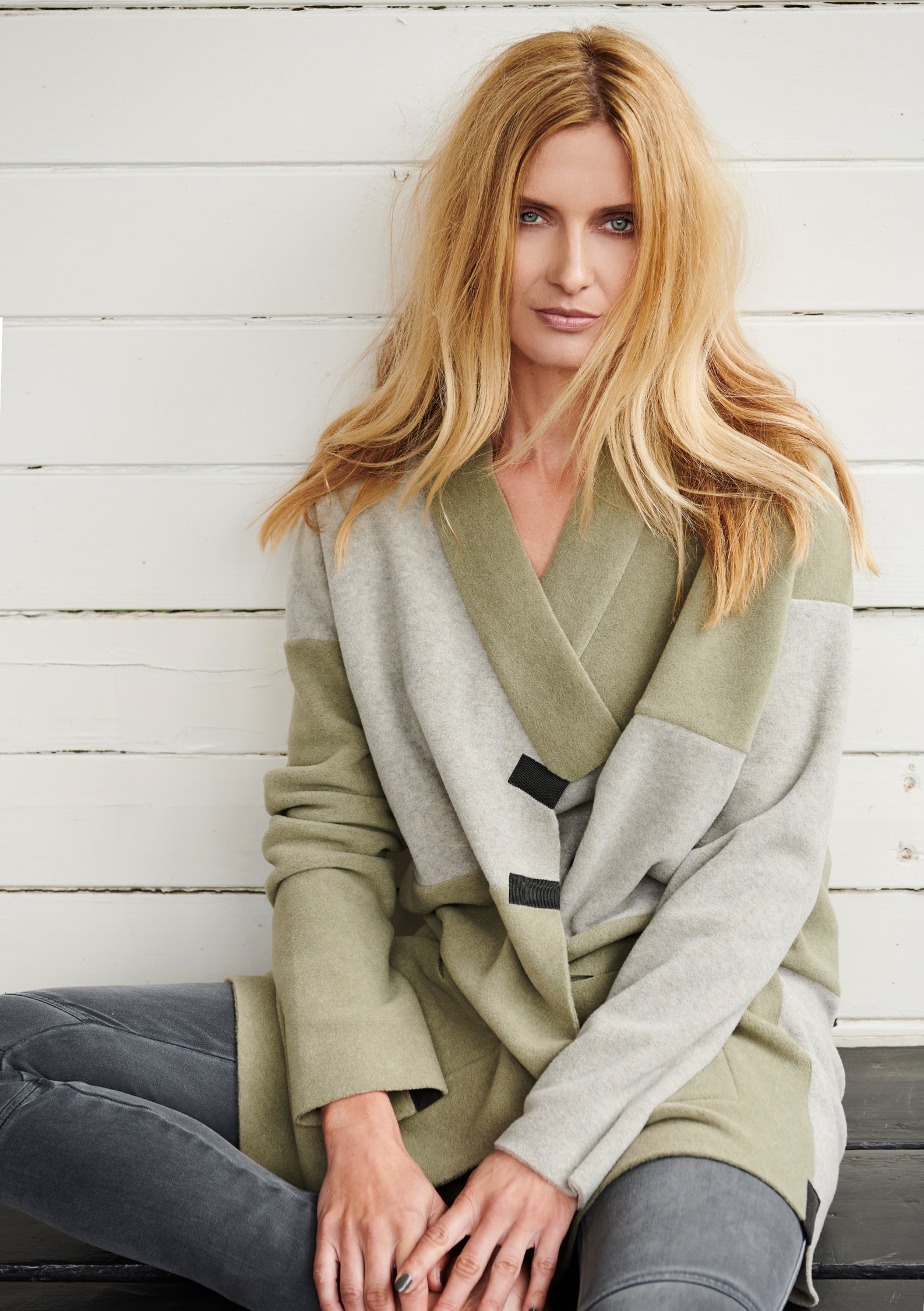HENRIETTE STEFFENSEN COPENHAGEN NO WASTE CARDIGAN MED V-UDSKÆRING - 7127 CARDIGANS OLIVE/SAND 612