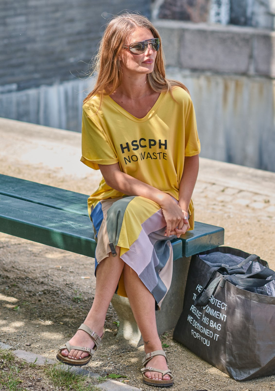 HENRIETTE STEFFENSEN COPENHAGEN NO WASTE TEE - 96081 T-SHIRTS YELLOW 704
