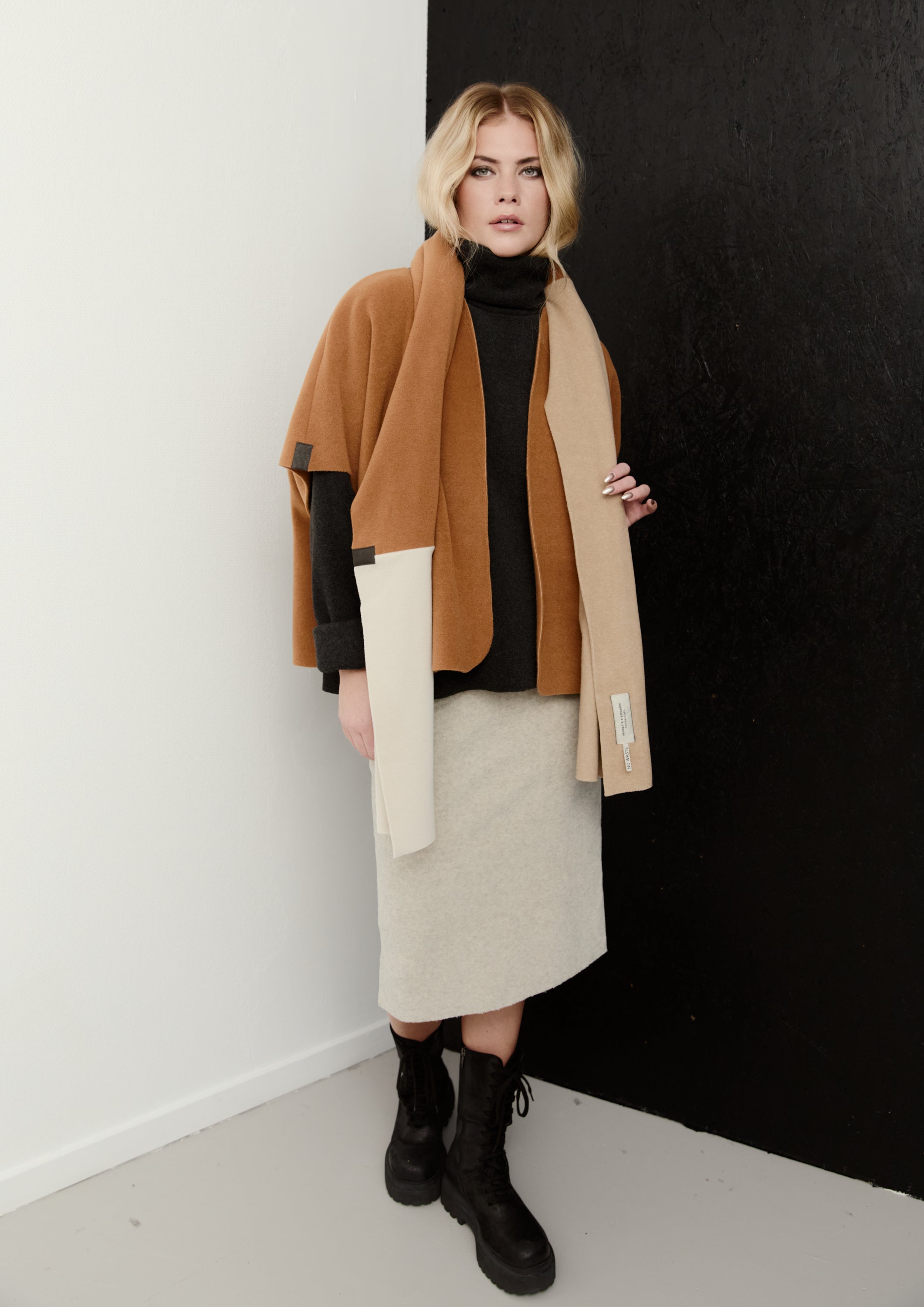 HENRIETTE STEFFENSEN COPENHAGEN NO WASTE TØRKLÆDE - 4063NW SCARFS CAMEL/KIT/RUST 442