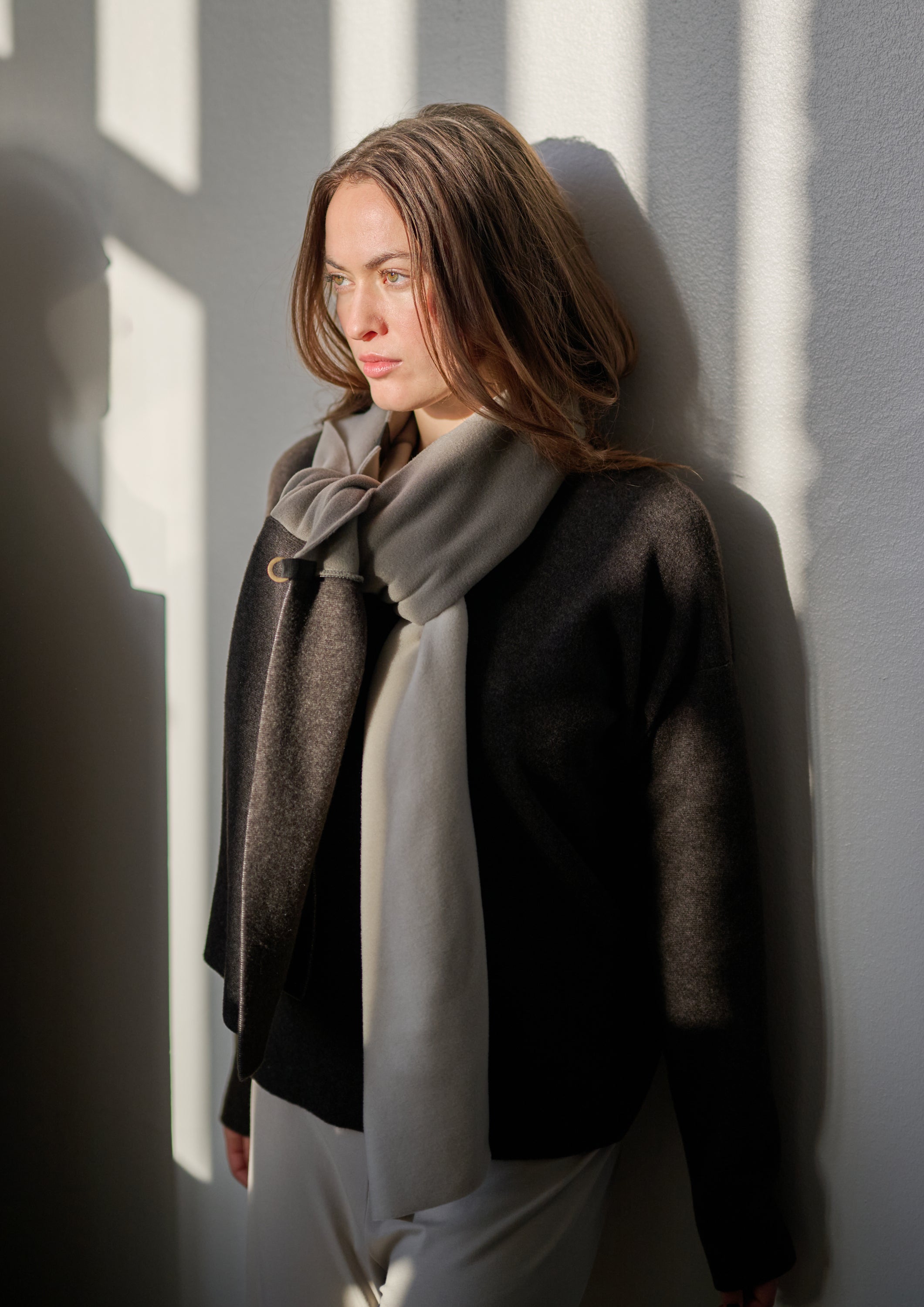 HENRIETTE STEFFENSEN COPENHAGEN NO WASTE TØRKLÆDE - 4063NW SCARFS CHOKOLATE/ELEPH/KIT 324