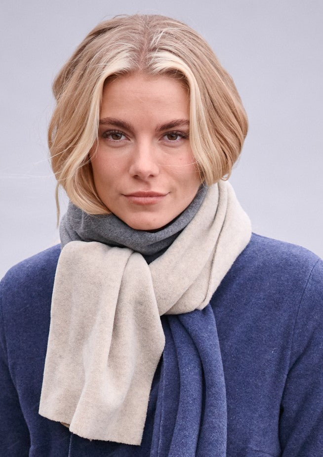HENRIETTE STEFFENSEN COPENHAGEN NO WASTE TØRKLÆDE - 4063NW SCARFS DENIM/SAND/GREY 688