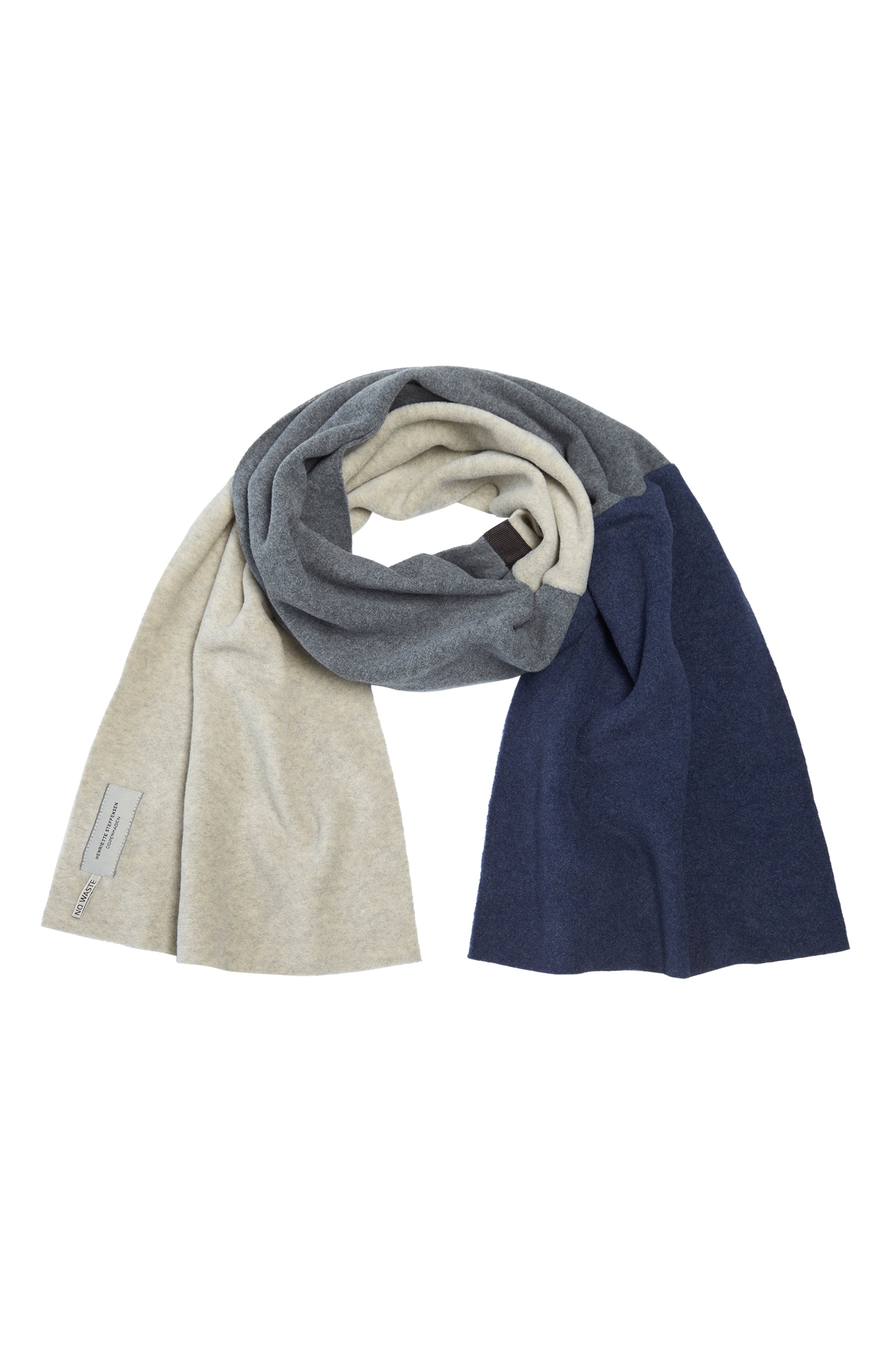 HENRIETTE STEFFENSEN COPENHAGEN NO WASTE TØRKLÆDE - 4063NW SCARFS DENIM/SAND/GREY 688