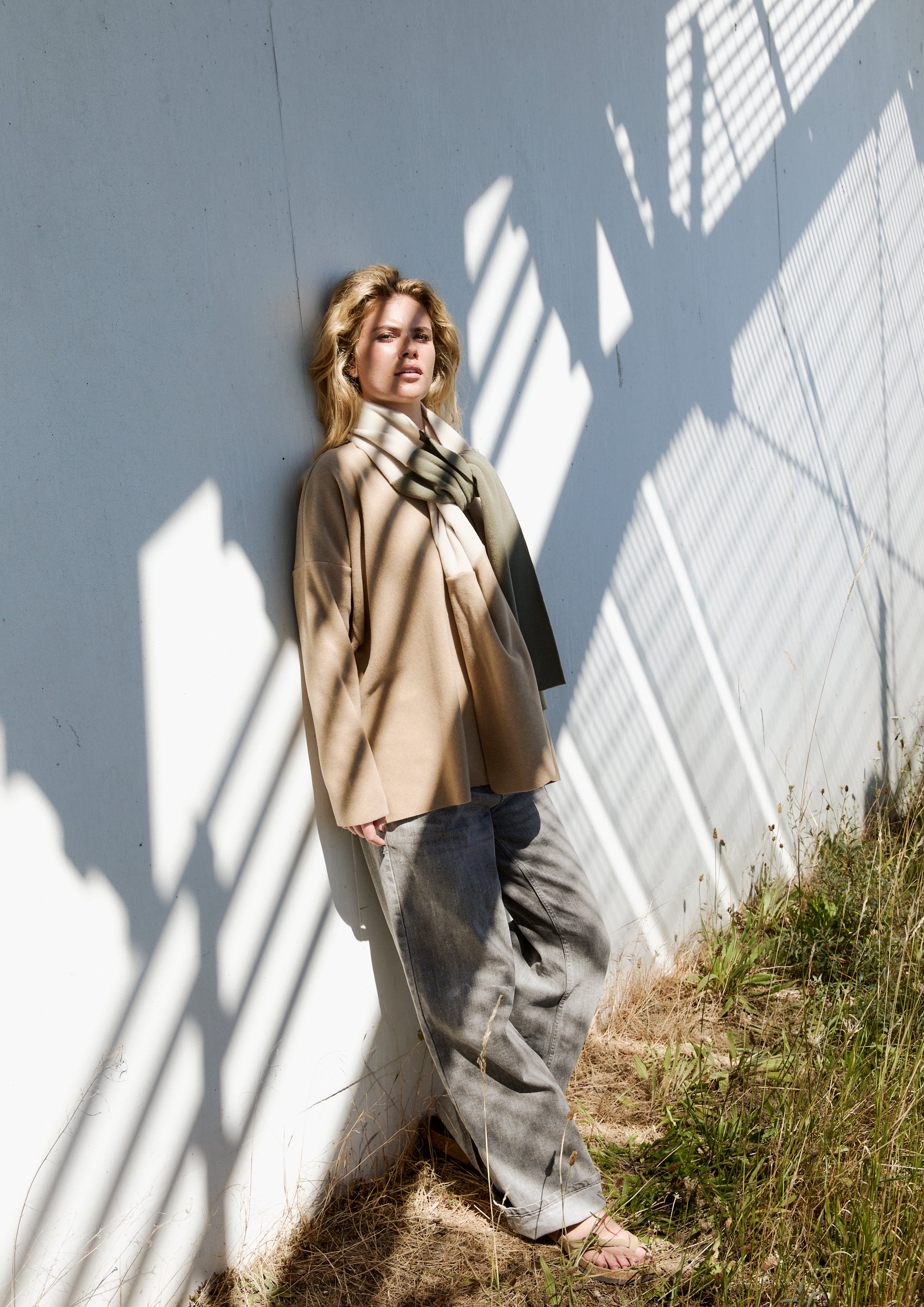HENRIETTE STEFFENSEN COPENHAGEN NO WASTE TØRKLÆDE - 4063NW SCARFS DUSTY GREEN /KIT/CAMEL 480