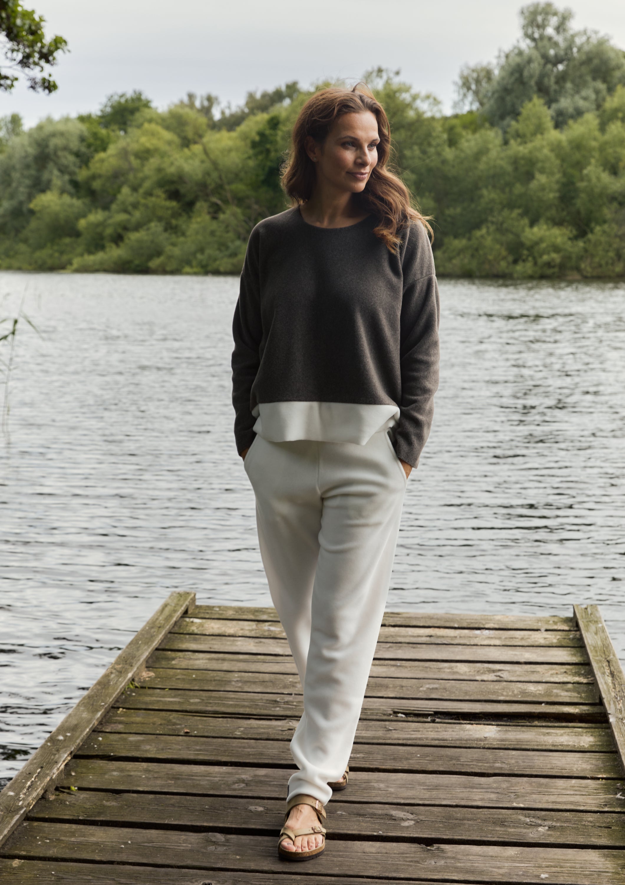 HENRIETTE STEFFENSEN COPENHAGEN ONE SIZE BLUSE KVINDER - 1335 BLOUSES & SWEATERS BARK/OFF WHITE 650