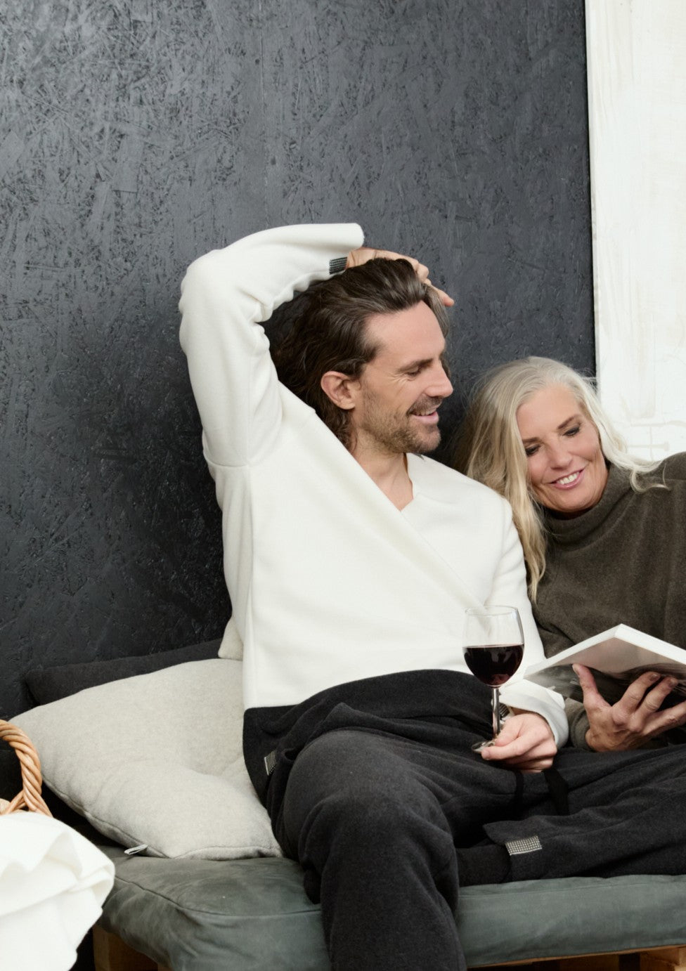 CARL BY STEFFENSEN COPENHAGEN ONE SIZE BLUSE MÆND - 1013C BLOUSES & SWEATERS OFF WHITE/SOFT BLACK 454